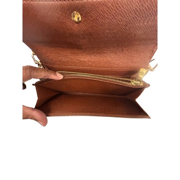 Louis Vuitton Monogram Sarah Wallet on Chain Gold Crossbody Bag Brown 8.5/10 - Picture 9 of 16